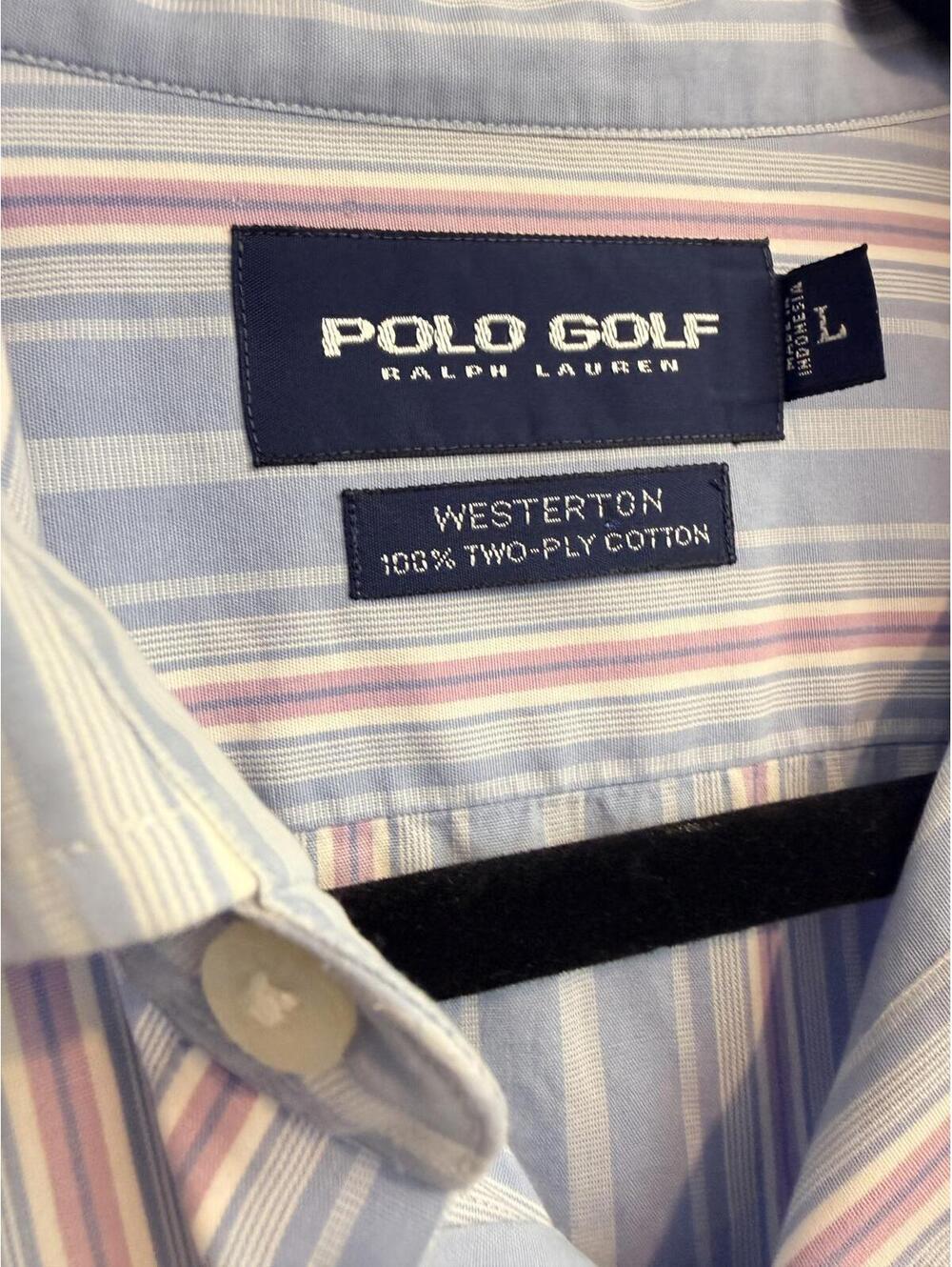 Vintage Polo Golf Ralph Lauren Westerton Striped Two-Ply Cotton Shirt Mens - Picture 10 of 10